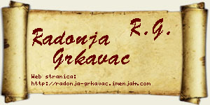 Radonja Grkavac vizit kartica